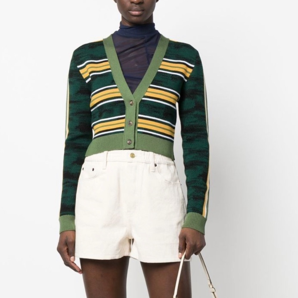 AHLUWALIA AUGUSTA CROPPED CARDIGAN